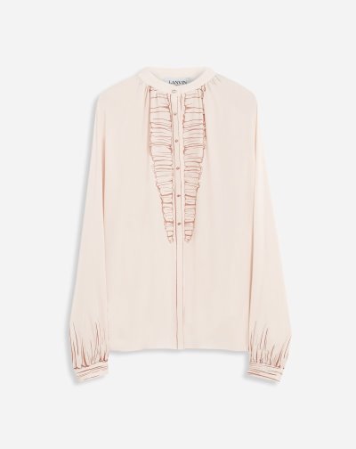 Blúzky Lanvin Long-sleeve Blouse With Trompe L'Oeil Print Damske Svetlo Ruzove | SK00592