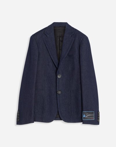 Bundy Lanvin Denim Jacket With Large Buttons Panske Modre | SK54409