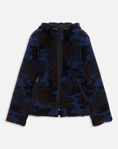 Bundy Lanvin Reversible Fleece Jacket Panske Námornícka Modrá Modre Hnede | SK33474