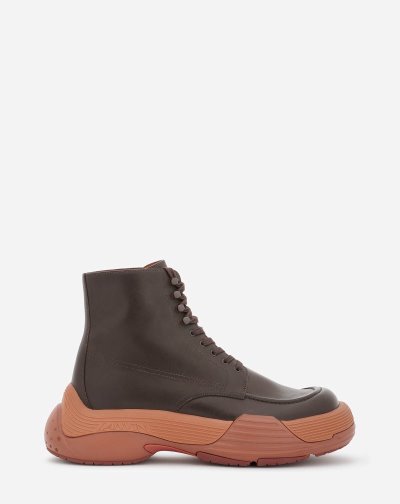 Cizmy Lanvin Flash-x Bold Kozene Cipkovane-up Boots Panske Hnede Hnede | SK00031