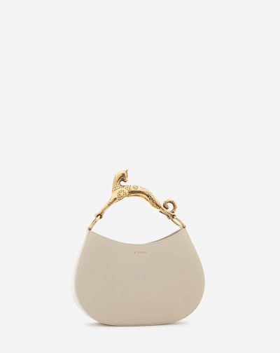 Hobo Taška Lanvin Hobo Cat Bag Sm In Lamb Kozene Damske Biele | SK24832