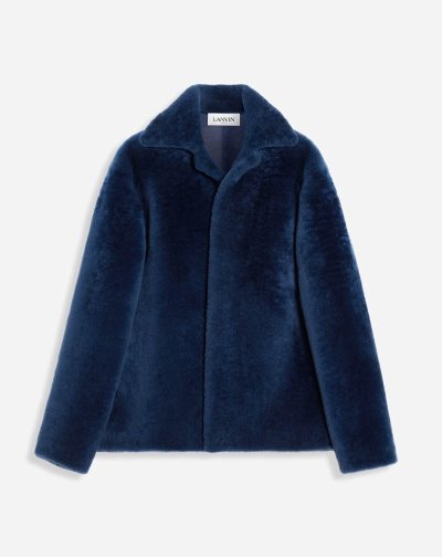 Kabáty Lanvin Shearling Peacoat Panske Tmavo Modre | SK09636