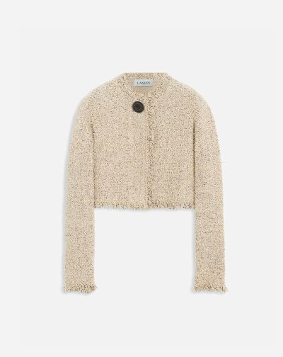 Kardigán Lanvin Cropped Cardigan Damske Béžové | SK99604