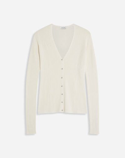 Kardigán Lanvin V-neck Cardigan Damske Béžové | SK87701