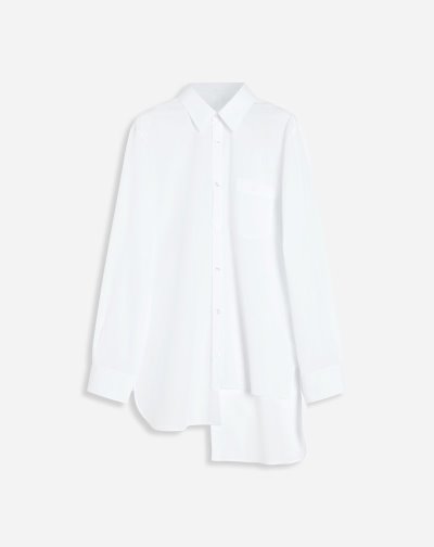 Kosele Lanvin Asymmetrical Shirts With Tone-on-tone Stripes Panske Biele | SK06379