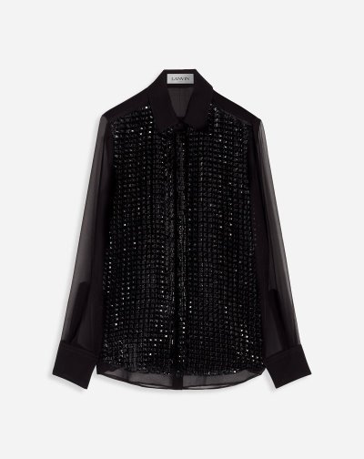Kosele Lanvin Fitted Embroidered Shirts Damske Čierne | SK51468