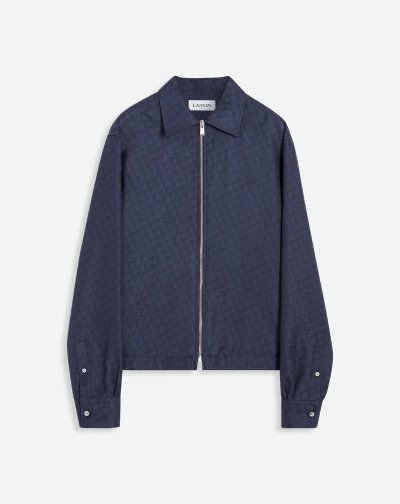 Kosele Lanvin Jl3d Jacquard Zip-up Shirts Panske Modre | SK71186