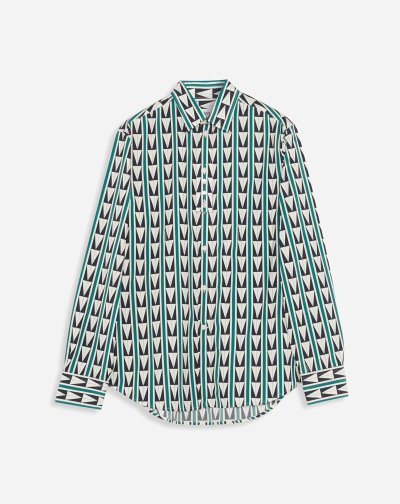 Kosele Lanvin Shirts Printed With Art Deco-inspired Triangles Panske Zelene Béžové | SK37904