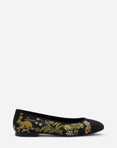 Lodicky Lanvin Klasické Ballet Pumps With Heritage Rateau Embroidery Damske Čierne Zlate Strieborne | SK99879