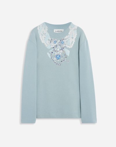 Mikiny Lanvin Sweatshirt With Embroidery Necklace Damske Siva | SK29377