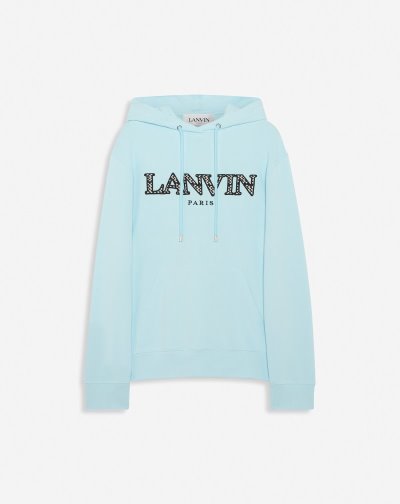 Mikiny S Kapucňou Lanvin Curb Embroidered Hoodie Damske Modre | SK48984