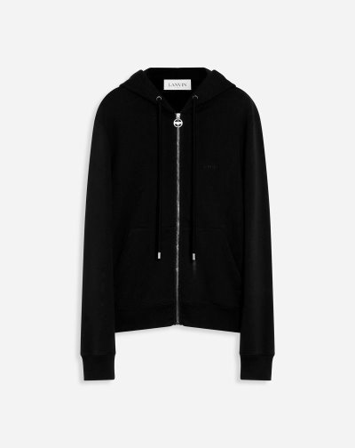 Mikiny S Kapucňou Lanvin Zip Hoodie Panske Čierne | SK75071