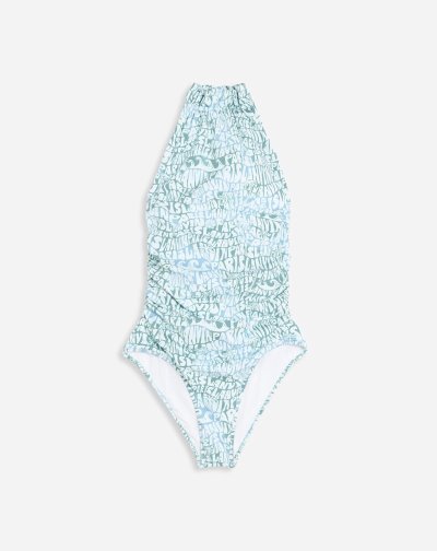 Plavky Lanvin One-piece Swimsuits With Lanvin Logo Print Damske Modre | SK18060