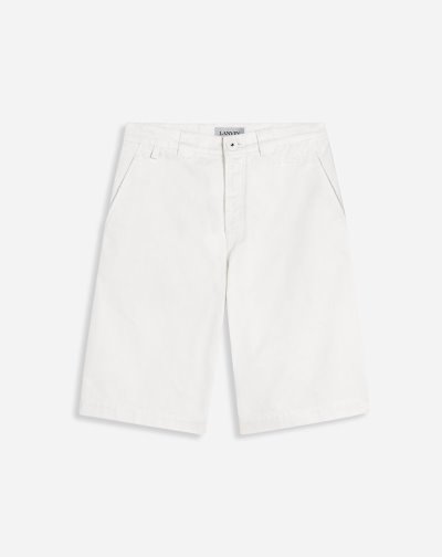 Sortky Lanvin Denim Shorts Panske Biele | SK92572