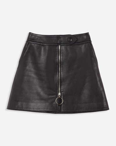 Sukne Lanvin Kozene Mini Skirt Damske Čierne | SK75154