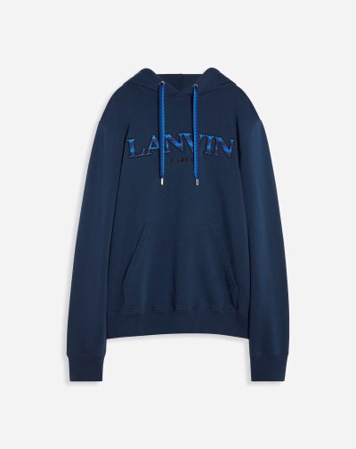 Svetre Lanvin Curb Embroidered S Kapucňou Svetrove Saty Panske Tmavo Modre | SK14812