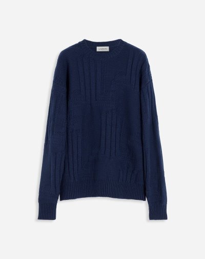 Svetre Lanvin Jl3d Thick Round Neck Svetrove Saty Panske Modre | SK70456