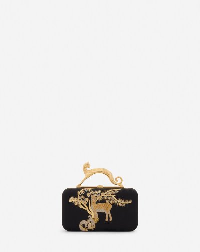 Tasky Lanvin Embroidered Satin Minaudière Damske Čierne Zlate | SK61502