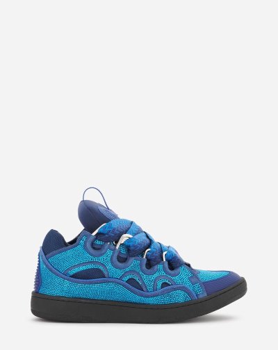 Tenisky Lanvin Curb Kozene And Rhinestone Sneakers Panske Modre | SK68069