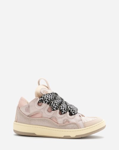 Tenisky Lanvin Kozene And Glitter Technical Materiál Curb Sneakers Panske Ruzove | SK39757