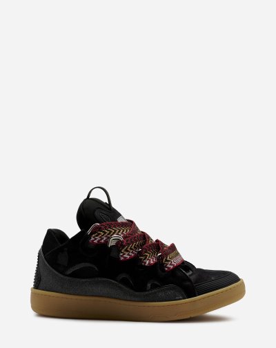 Tenisky Lanvin Kozene And Glitter Technical Materiál Curb Sneakers Panske Čierne | SK68681