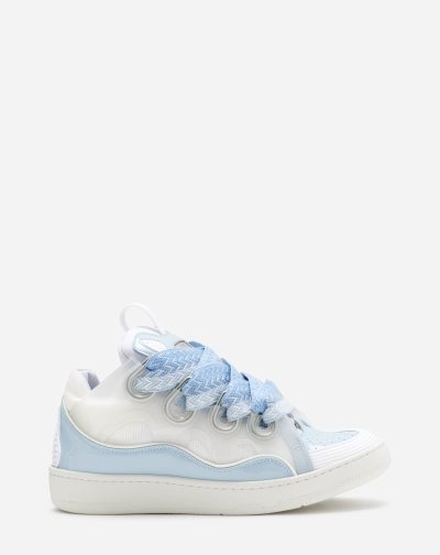 Tenisky Lanvin Kozene And Technical Materiál Curb Sneakers Damske Modre | SK02860