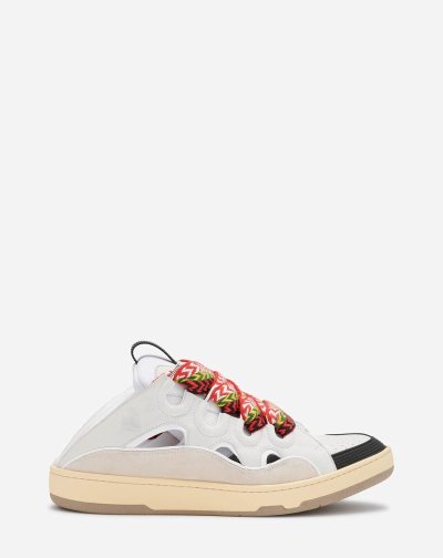 Tenisky Lanvin Kozene Curb Mule Sneakers Damske Biele | SK62658