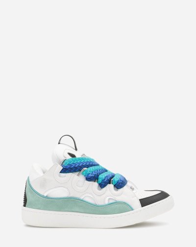Tenisky Lanvin Kozene Curb Sneakers Panske Biele Zelene | SK35244