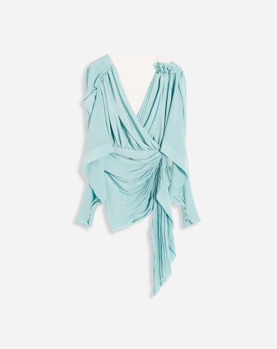 Topy Lanvin Long-sleeve Draped Top Damske Mätové | SK82291
