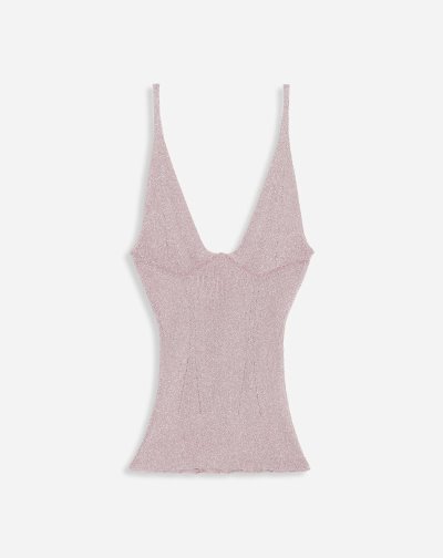 Topy Lanvin Lurex Tank Top Damske Svetlo Nachový | SK06620