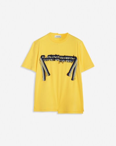 Tricko Lanvin Asymmetrical Curb Cipkovane T Shirts Panske Žlté | SK67450