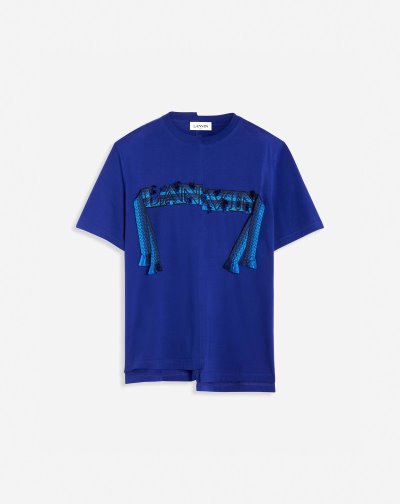 Tricko Lanvin Asymmetrical Curb Cipkovane T Shirts Panske Modre | SK76080
