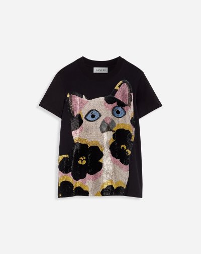 Tricko Lanvin Cat X Judith Leiber T Shirts Damske Čierne | SK57310