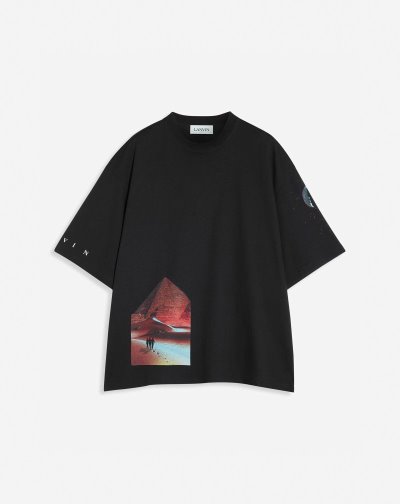 Tricko Lanvin Oversized T Shirts With Sci-fi Print Panske Čierne | SK84404