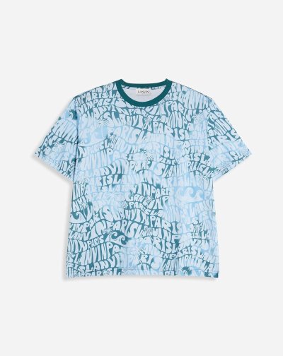 Tricko Lanvin Printed Wave T Shirts Panske Zelene | SK44514
