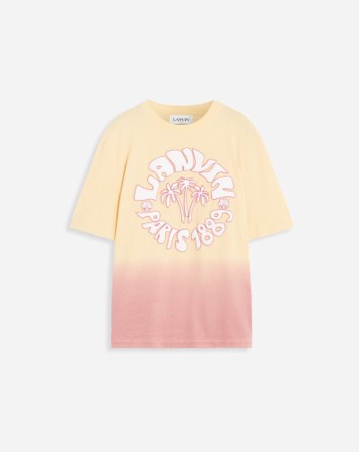 Tricko Lanvin Wave Logo T Shirts Damske Svetlo Béžové | SK61803